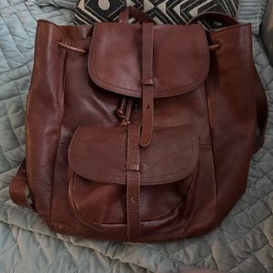 Madewell Leather Drawstring Backpack